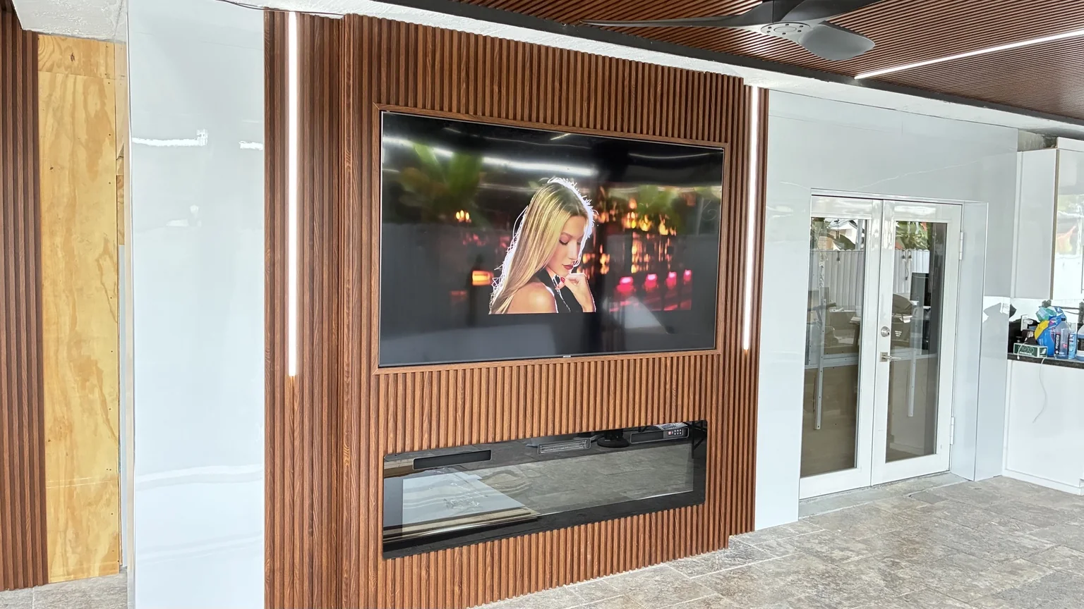 Custom TV wall and fireplace project